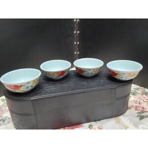 Pioneer Woman 4 piece dip bowls Floral and Birds